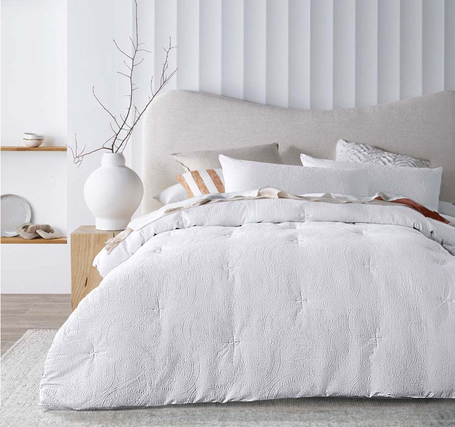 Elma Comforter Set Range White