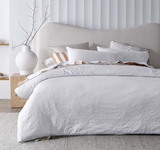 Elma Quilt Cover Set Range White