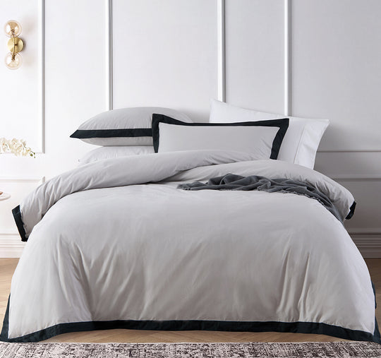 Hotel Deluxe Tailored Quilt Cover Set Range Grey and Black