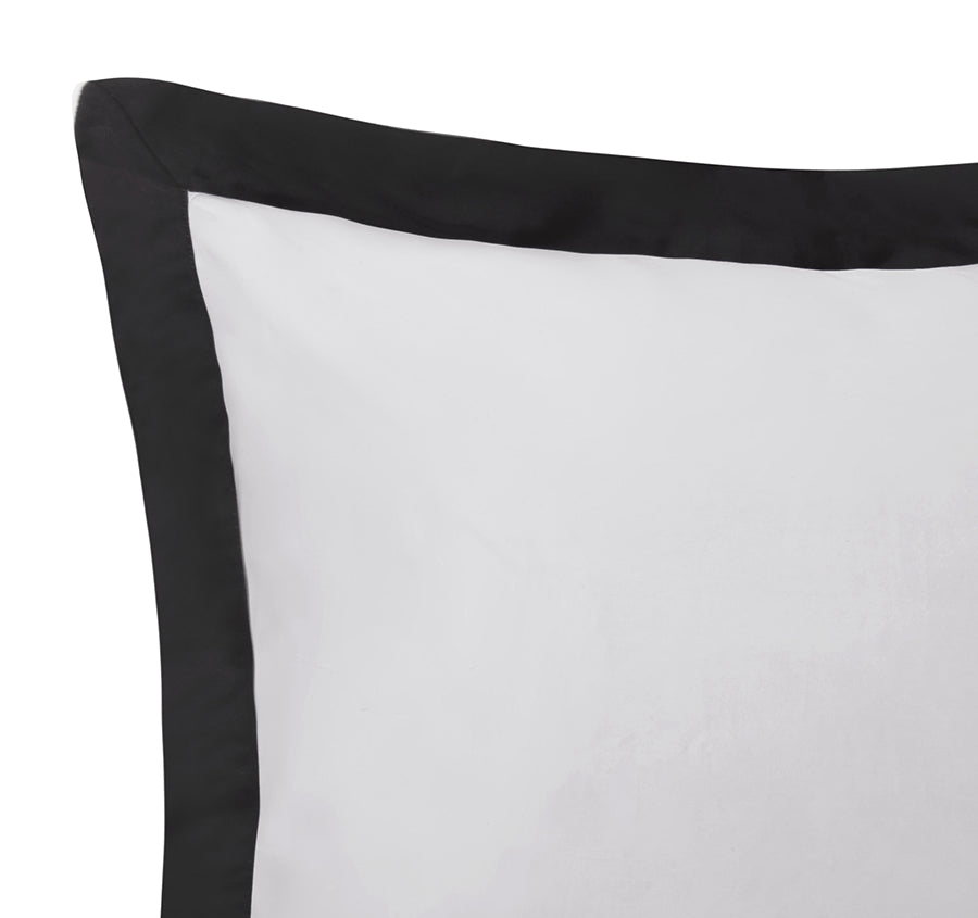 Hotel Deluxe European Tailored Pillowcase Grey and Black