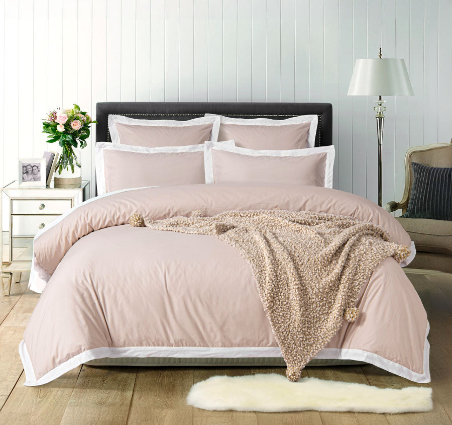 Hotel Deluxe Tailored Quilt Cover Set Range Natural and White