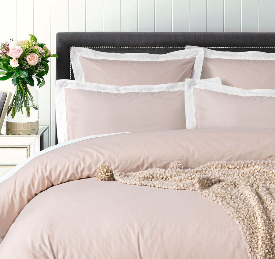 Hotel Deluxe Tailored Quilt Cover Set Range Natural and White