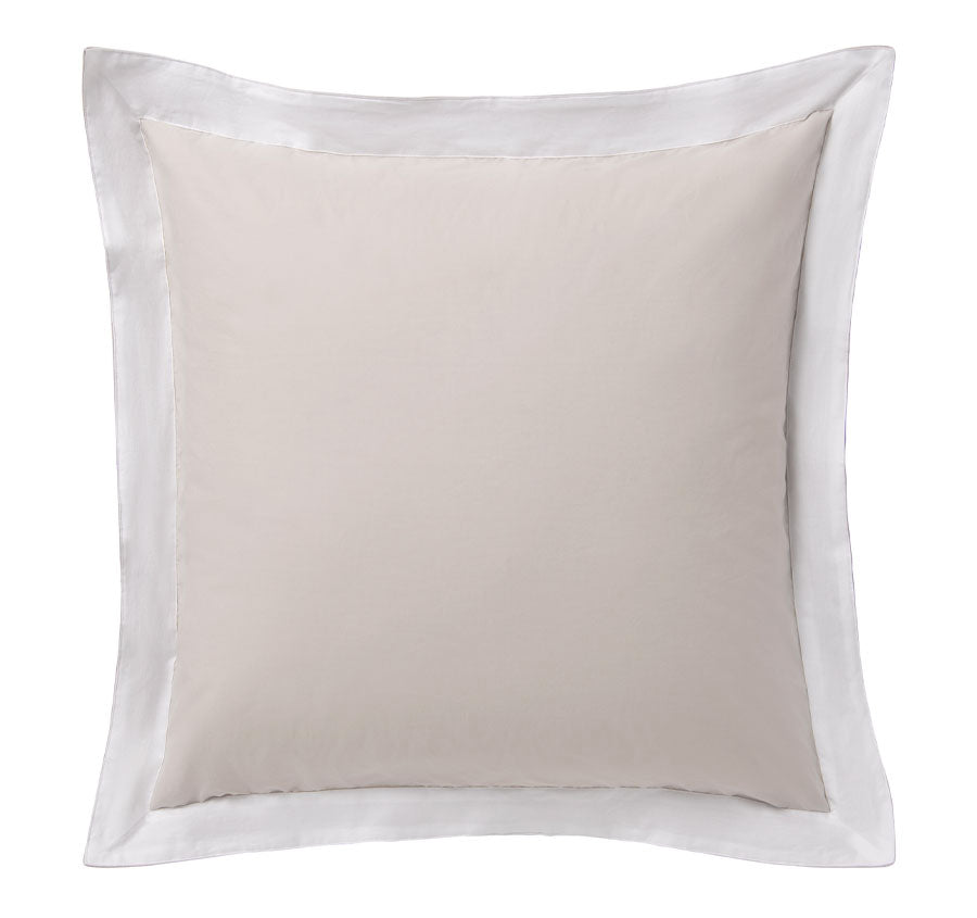 Hotel Deluxe European Tailored Pillowcase Natural and White