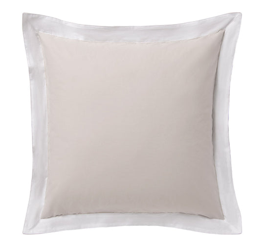 Hotel Deluxe European Tailored Pillowcase Natural and White