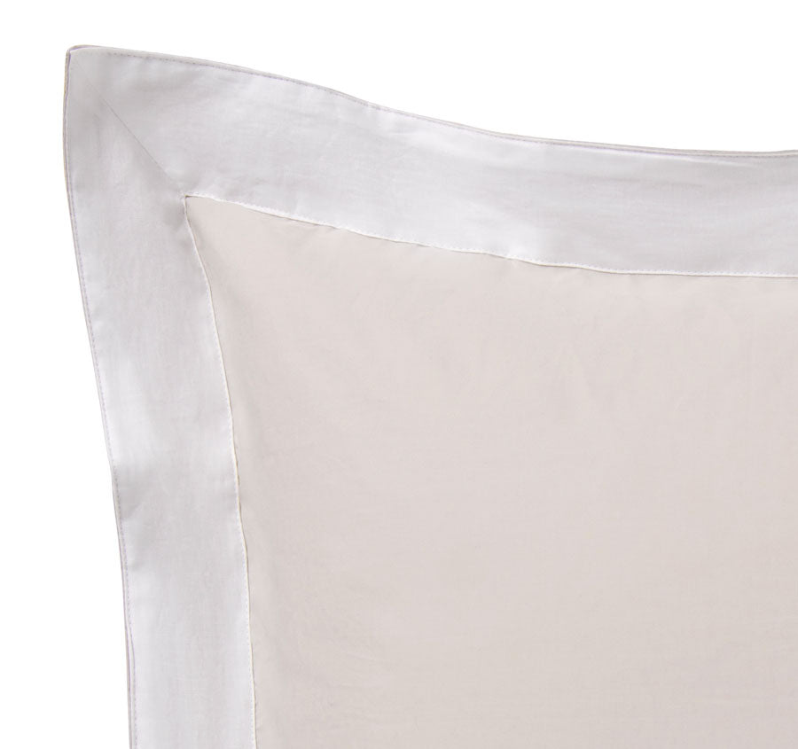 Hotel Deluxe Standard Tailored Pillowcase Pair Natural and White