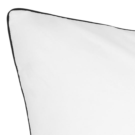 Hotel Deluxe European Pillowcase White and Black