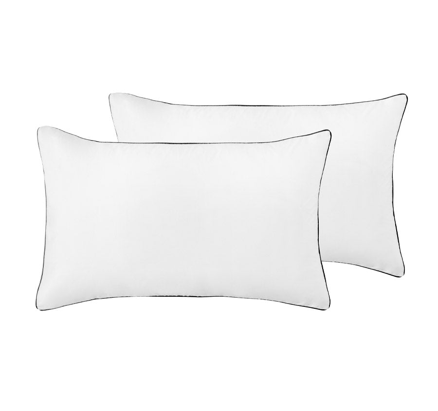 Hotel Deluxe Standard Pillowcase Pair White and Black