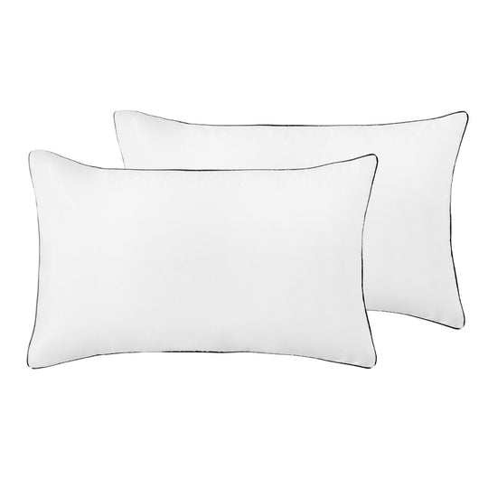 Hotel Deluxe Standard Pillowcase Pair White and Black