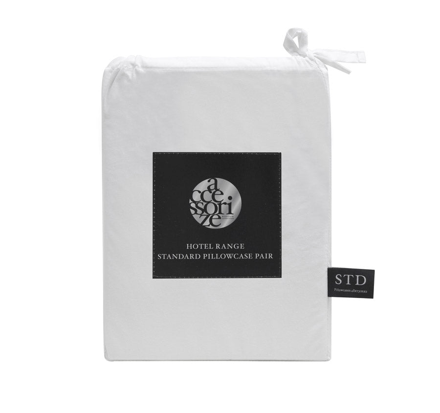 Hotel Deluxe Standard Pillowcase Pair White and Black