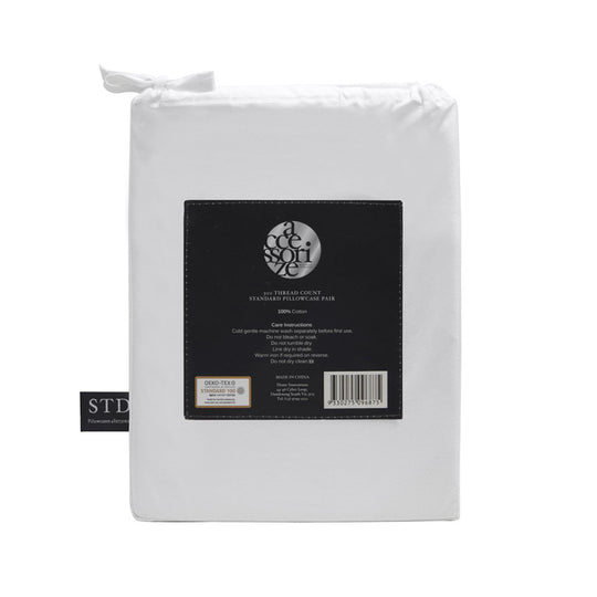 Hotel Deluxe Standard Pillowcase Pair White and Black