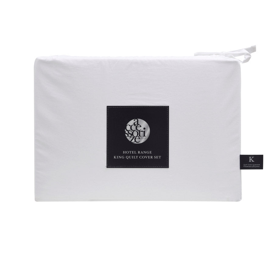 Hotel Deluxe Tailored Quilt Cover Set Range White and Black