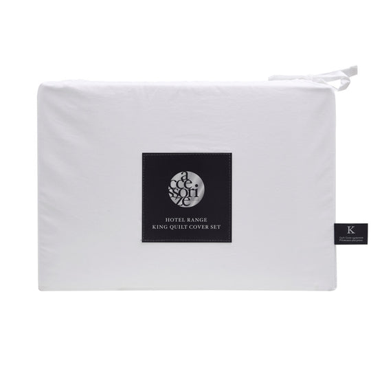 Hotel Deluxe Tailored Quilt Cover Set Range White and Black
