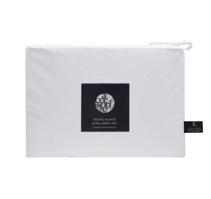 Hotel Deluxe Mega Sheet Set Range White and Black