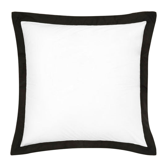 Hotel Deluxe European Tailored Pillowcase Pair White and Black