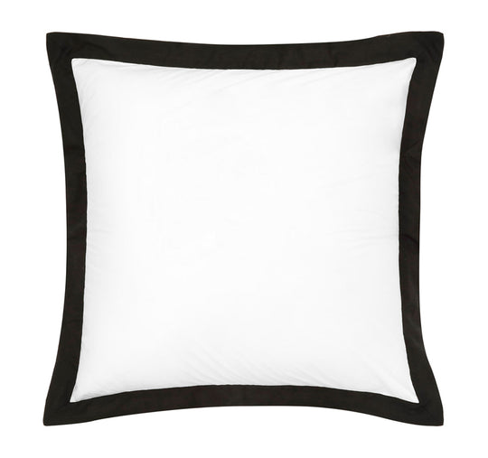 Hotel Deluxe European Tailored Pillowcase White and Black