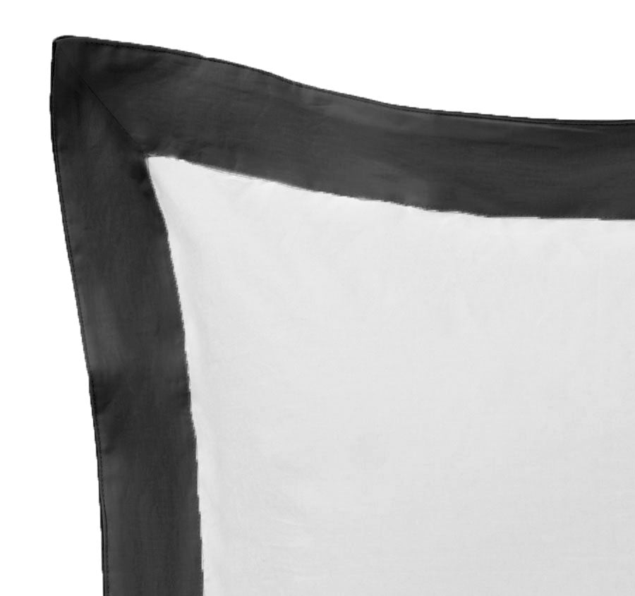 Hotel Deluxe Standard Tailored Pillowcase Pair White and Black