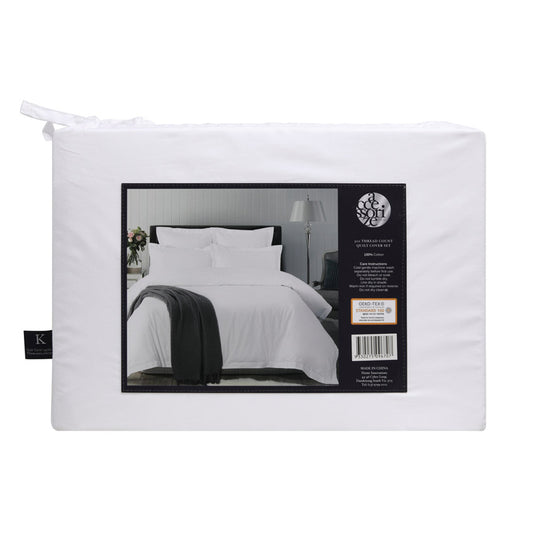 Hotel Deluxe Tailored Quilt Cover Set Range White