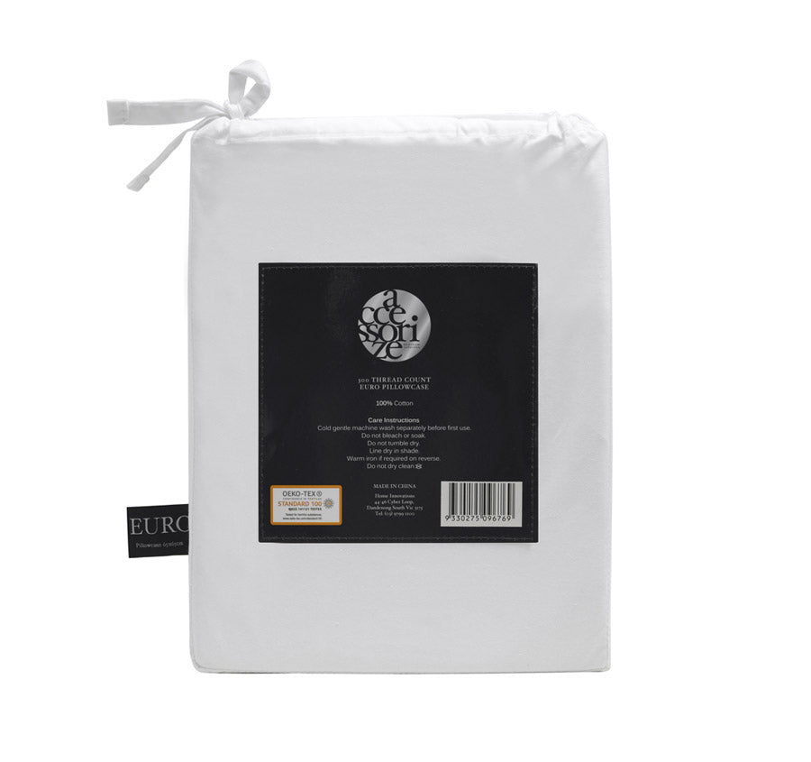 Hotel Deluxe European Tailored Pillowcase Pair White