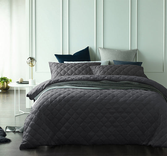 Madison 400TC Bamboo Cotton Quilt Cover Set Range Charcoal