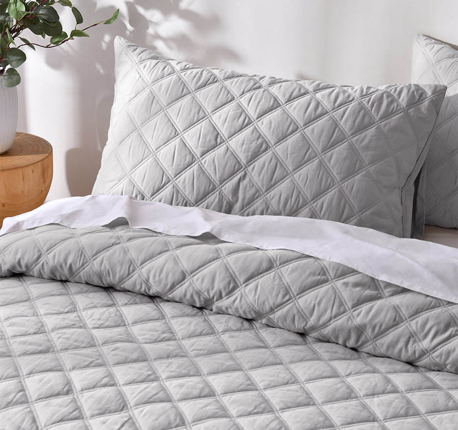 Madison Quilt Cover Set Range Grey
