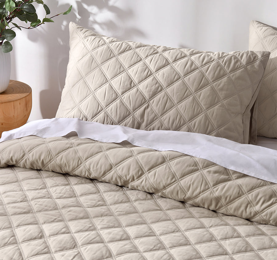 Madison Quilt Cover Set Range Stone