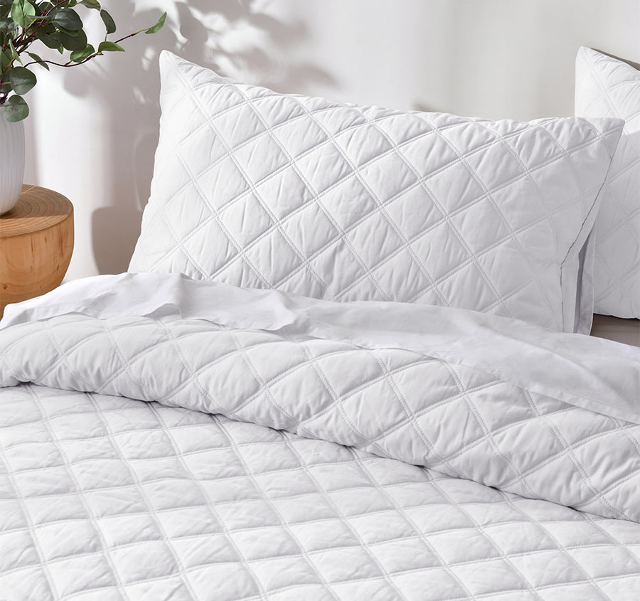 Madison Quilt Cover Set Range White