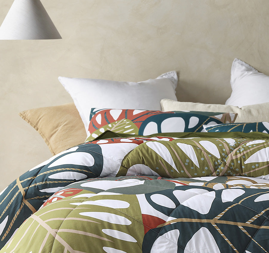 Monstera Comforter Set Range Multi