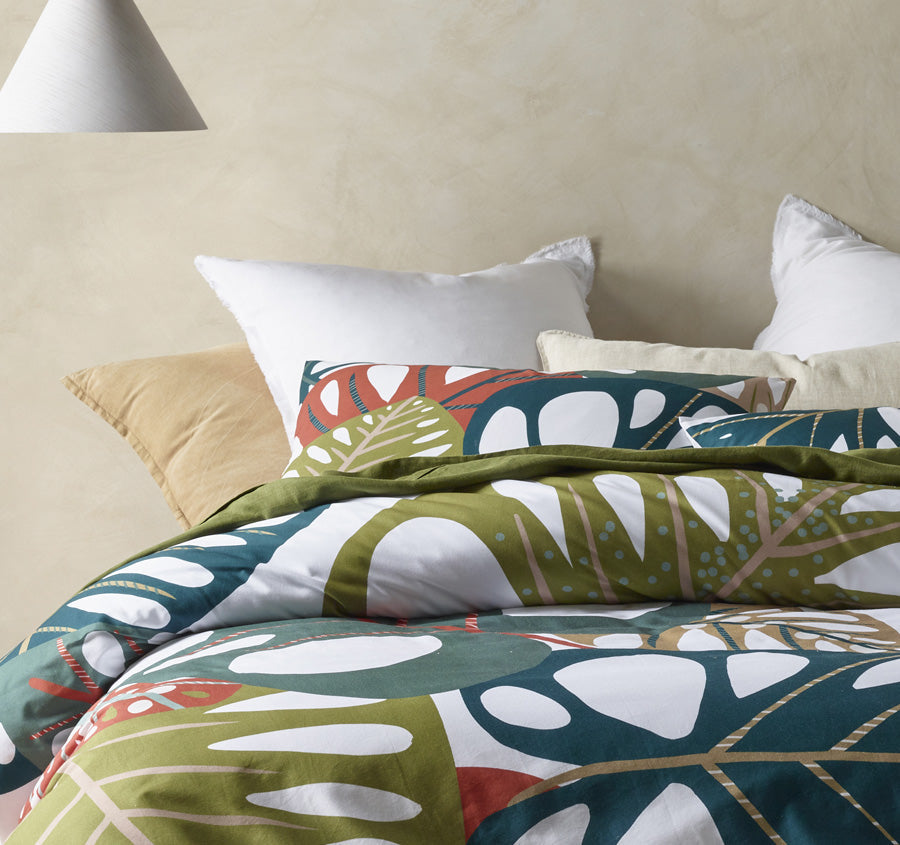 Monstera Quilt Cover Set Range Multi
