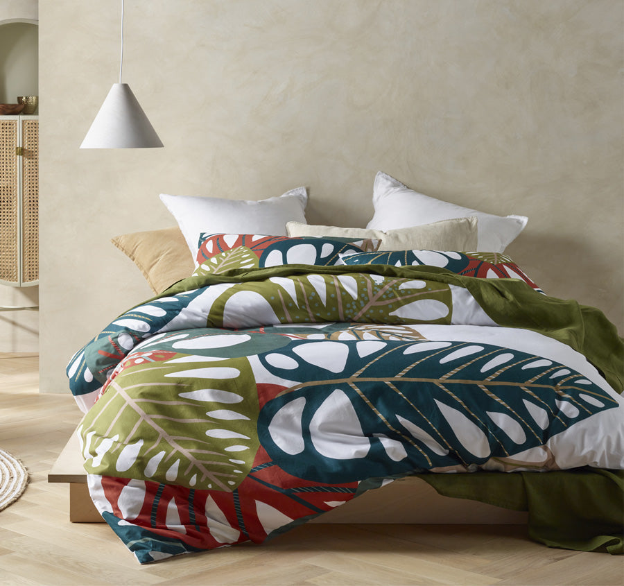 Monstera Quilt Cover Set Range Multi