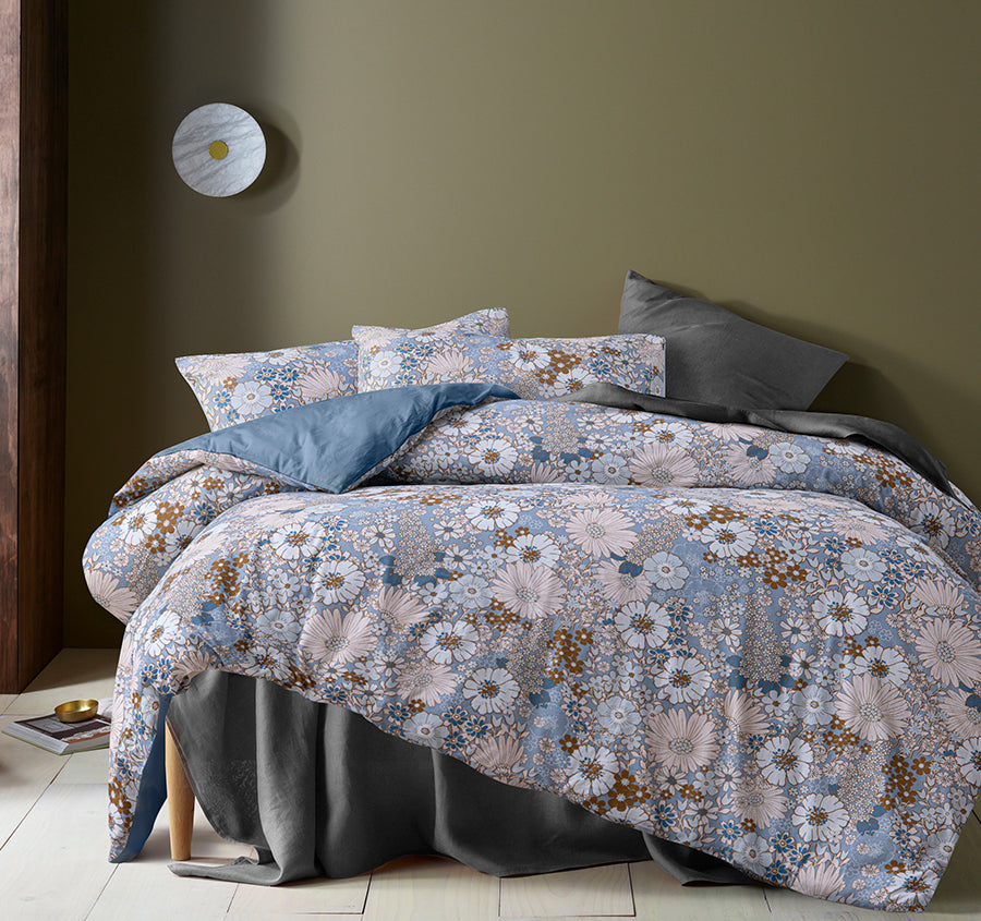 Rainbow Garden Quilt Cover Set Range Blue