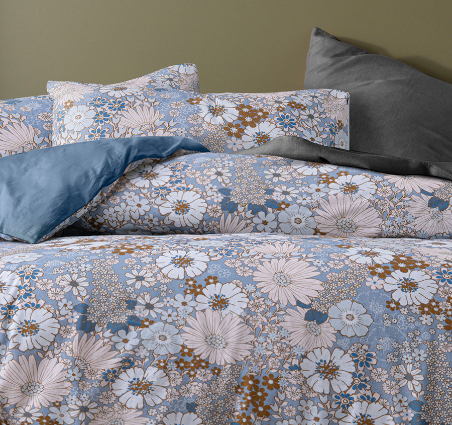 Rainbow Garden Quilt Cover Set Range Blue