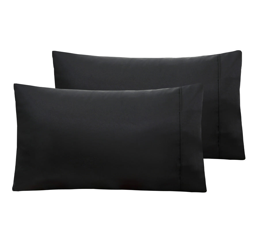 Satin Standard Pillowcase Pair Black