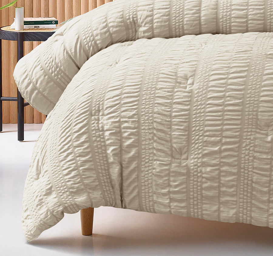 Seersucker Comforter Set Range Natural