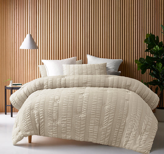 Seersucker Comforter Set Range Natural