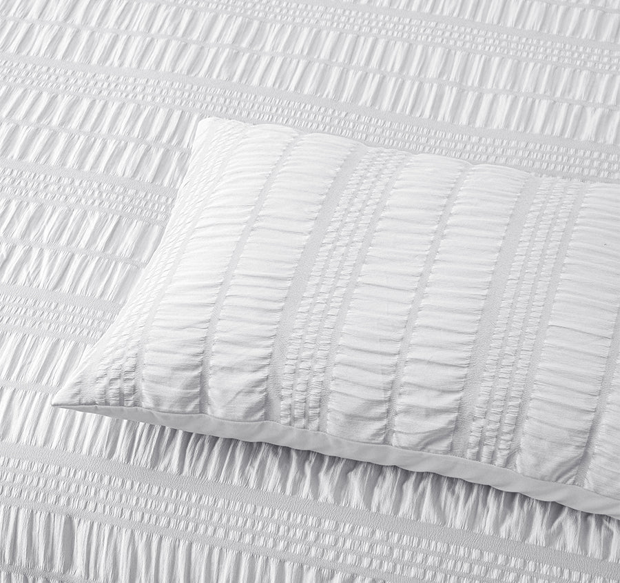Seersucker Comforter Set Range White