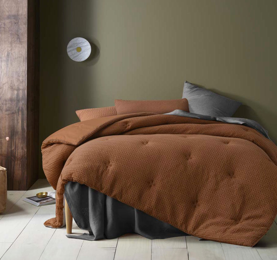 Soho Waffle Comforter Set Range Tobacco