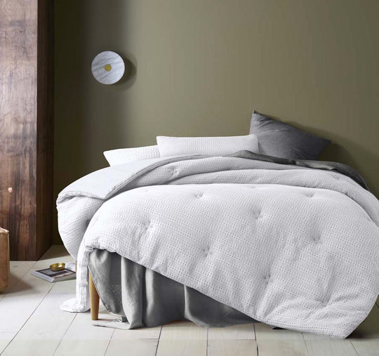Soho Waffle Comforter Set Range White