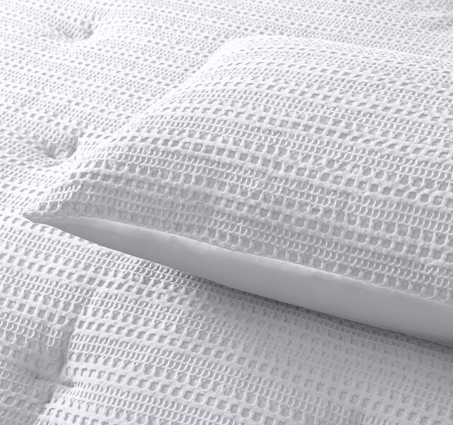 Soho Waffle Quilt Cover Set Range White
