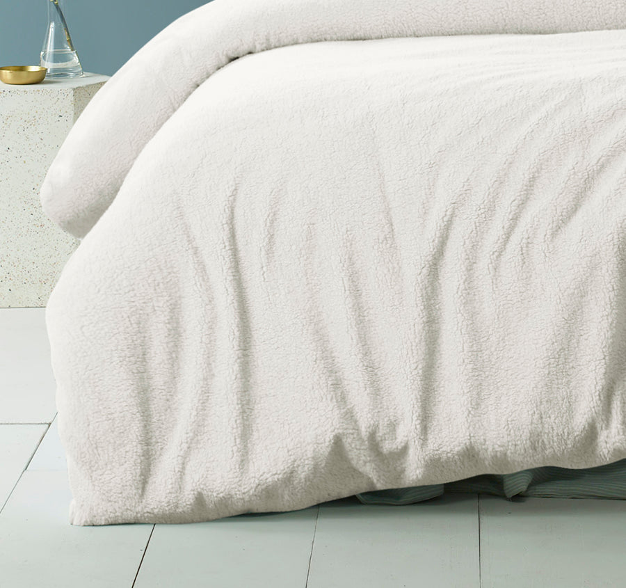Teddy Quilt Cover Set Range White