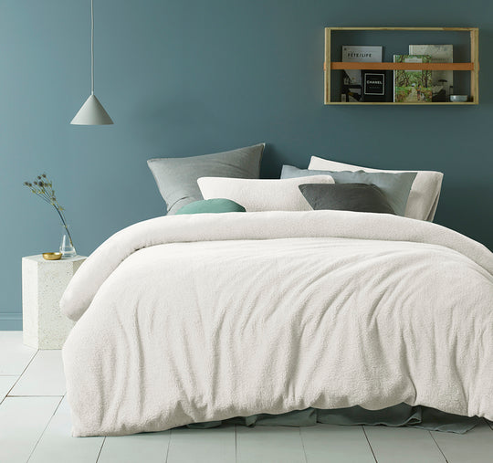 Teddy Quilt Cover Set Range White