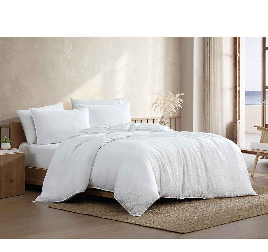 Boardwalk Quilt Cover Set Range White