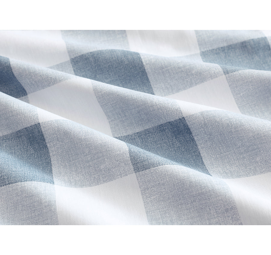Ayre Check Quilt Cover Set Range Chambray