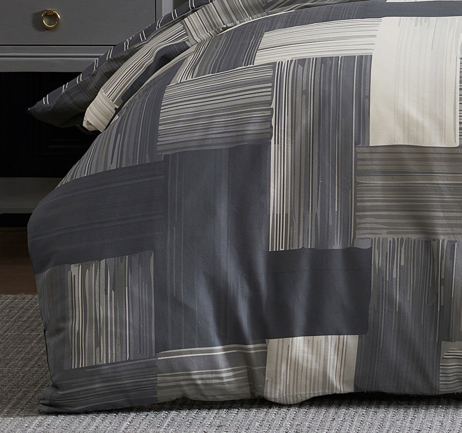 Cameron Quilt Cover Set Range Charcoal