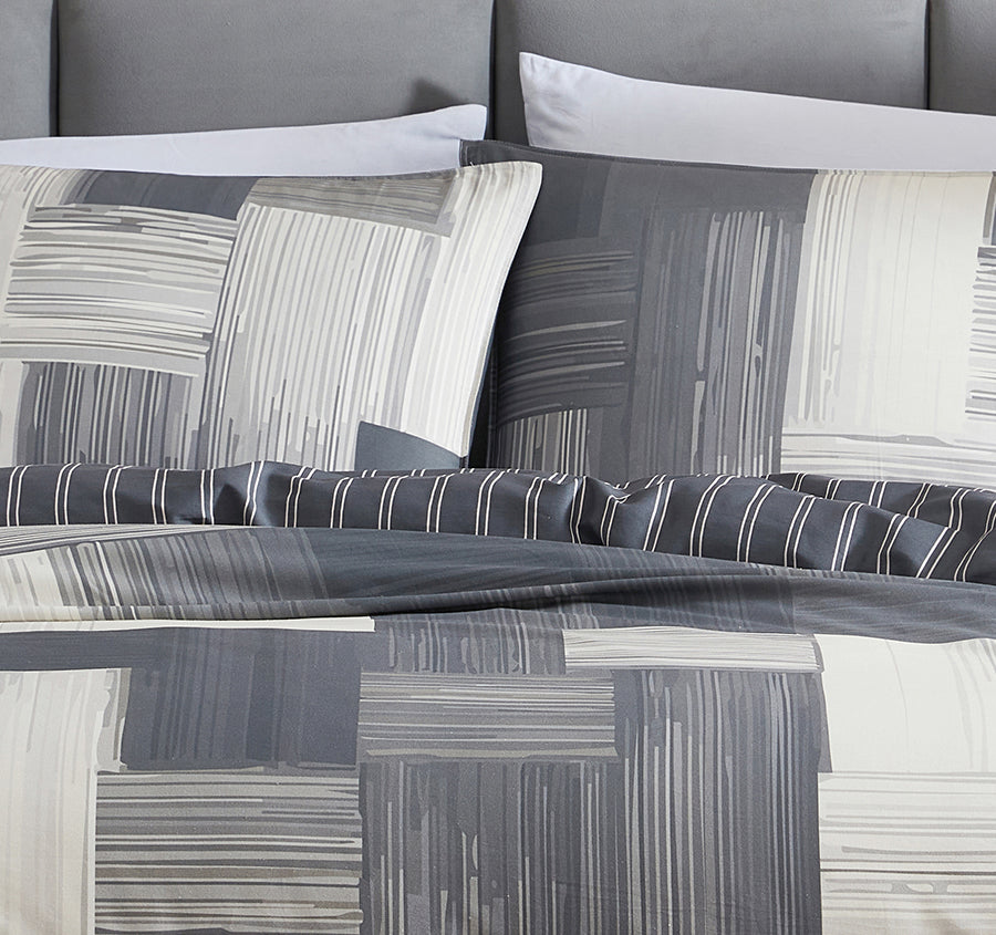 Cameron Quilt Cover Set Range Charcoal