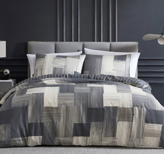 Cameron Quilt Cover Set Range Charcoal