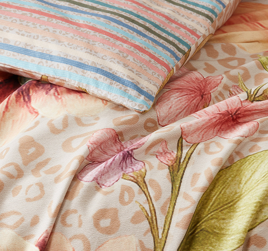 Chloe Quilt Cover Set Range Coral