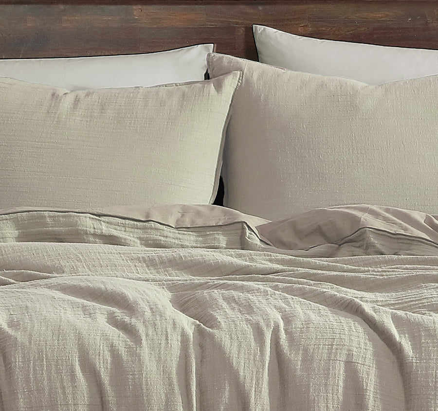 Earth Quilt Cover Set Range Coastal Grey