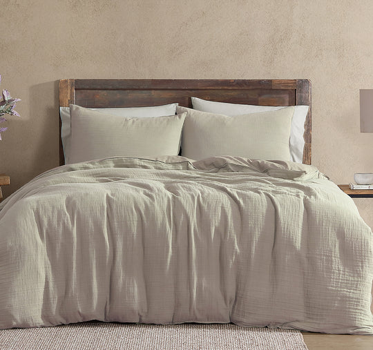 Earth Quilt Cover Set Range Coastal Grey