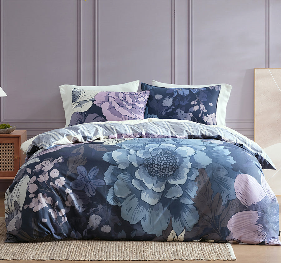 Elyce Quilt Cover Set Range Lilac