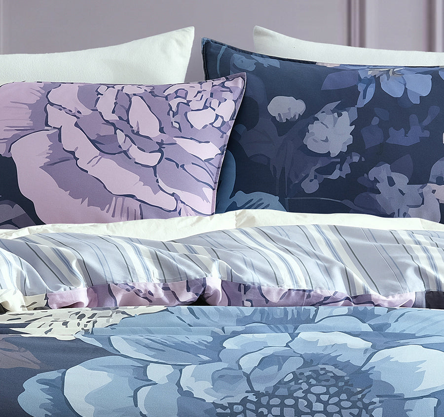 Elyce Quilt Cover Set Range Lilac